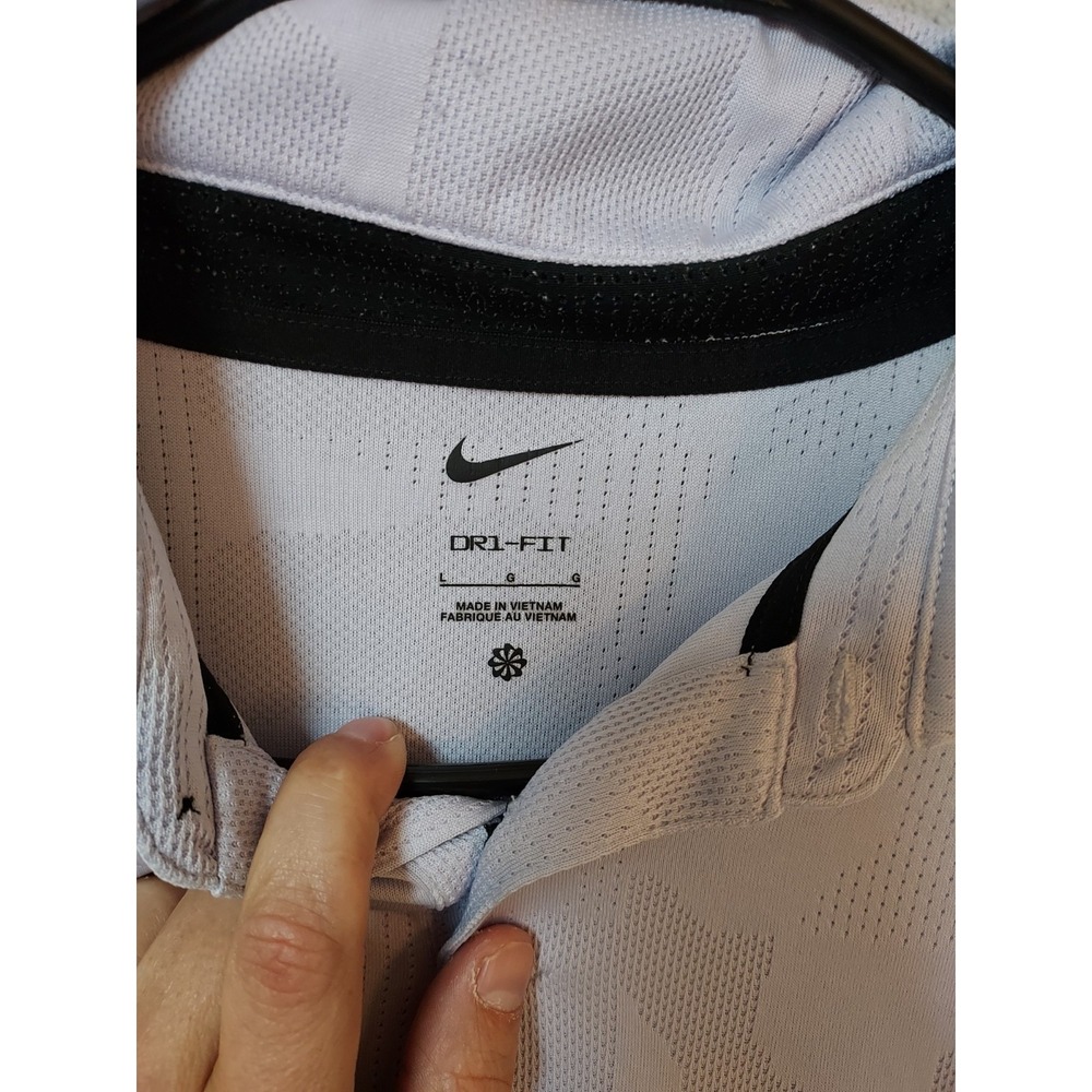 Nike Polo Shirt Mens Large Light Purple Tour Performance Stretch Golf Jacquard - Picture 3 of 11